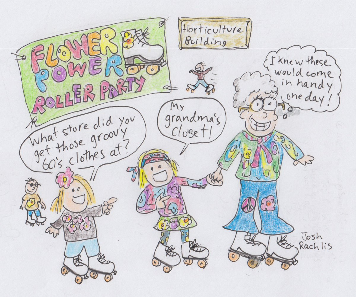 Josh Rachlis (@joshrachlis) on Twitter photo Tonight's Flower Power Disco was cancelled. But Ottawa Quad Rollerskating Club has an event at <a href="/Carleton_U/">Carleton University</a> tonight. Tickets & rentals on Eventbrite. The original party looked so groovy, I drew this picture about it! 🛼 #ottawa #rollerskating #art #cartoon Tonight's Flower Power Disco was cancelled. But Ottawa Quad Rollerskating Club has an event at <a href="/Carleton_U/">Carleton University</a> tonight. Tickets & rentals on Eventbrite. The original party looked so groovy, I drew this picture about it! 🛼 #ottawa #rollerskating #art #cartoon