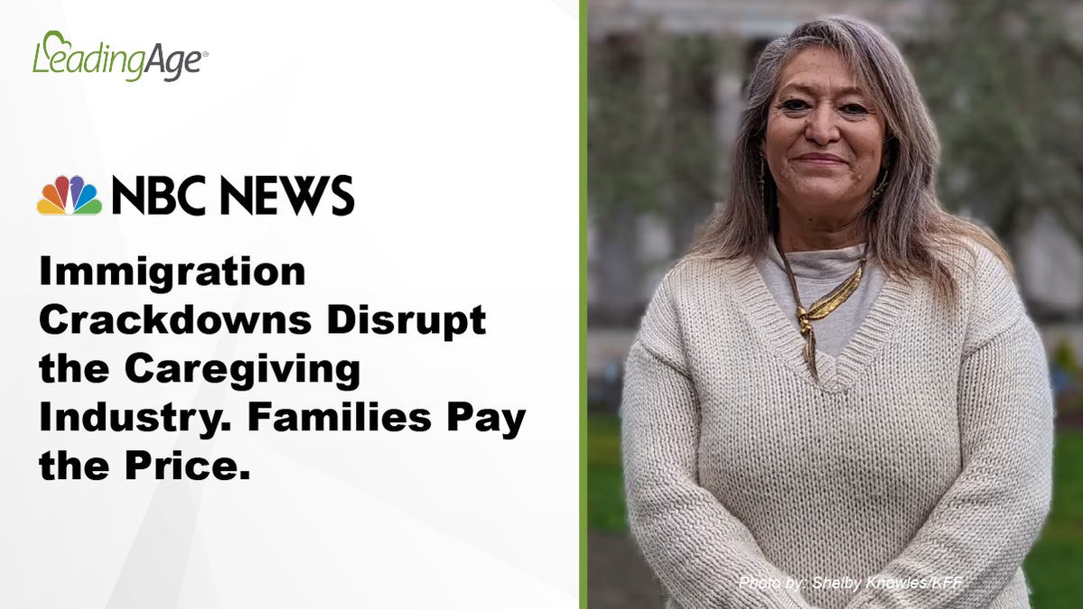 LeadingAge (@leadingage) on Twitter photo ICYMI: Trump’s #immigration crackdowns are intensifying the staffing crisis in long-term care, threatening the vital foreign-born workforce who work in the U.S. legally.
Shutting down pathways for immigrants to work in the United States, <a href="/LeadingAge/">LeadingAge</a> President and CEO <a href="/SmithSloan/">Katie Smith Sloan</a> ICYMI: Trump’s #immigration crackdowns are intensifying the staffing crisis in long-term care, threatening the vital foreign-born workforce who work in the U.S. legally.
Shutting down pathways for immigrants to work in the United States, <a href="/LeadingAge/">LeadingAge</a> President and CEO <a href="/SmithSloan/">Katie Smith Sloan</a>