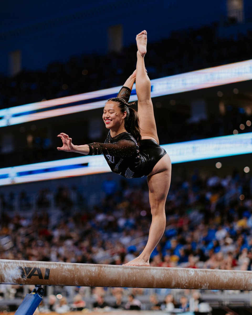 MizzouGym's tweet image. The beam queen, national champion, Huey - whatever you call her, Helen Hu is an icon and a Tiger for life.
#MIZ 🐯