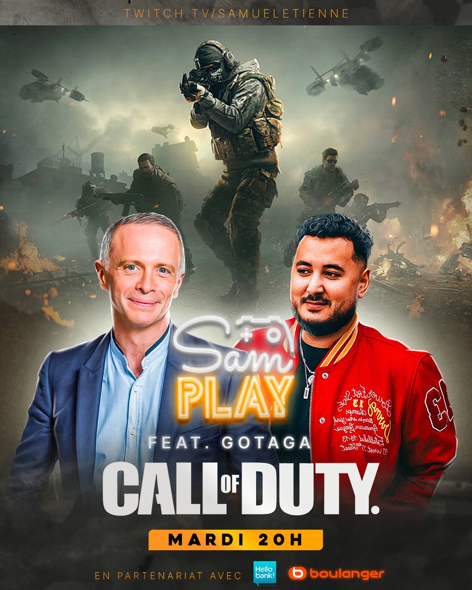 Qui d'autre que GOTAGA pour me faire découvrir CALL OF DUTY ?
Un SAM PLAY exceptionnellement un mardi, rdv le 29 avril à 20H
Trop heureux de recevoir The French Monster à la maison, merci beaucoup Corentin 🙏🏻
<a href="/Hellobank_fr/">Hello bank! France</a> <a href="/boulanger/">Boulanger</a> #publicité