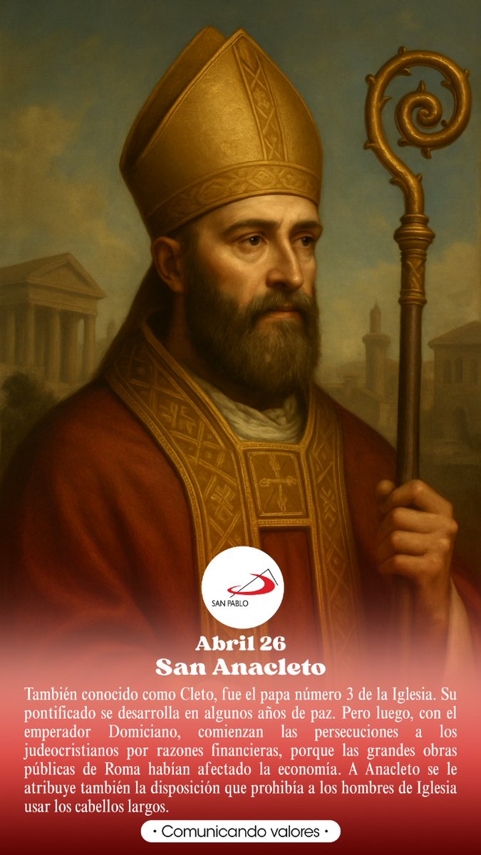 sanpablochile's tweet photo. #Abril26 #SanAnacleto
#Santoral #ElSantodelDía #SANPABLOChile https://t.co/i2zOwVm3ib