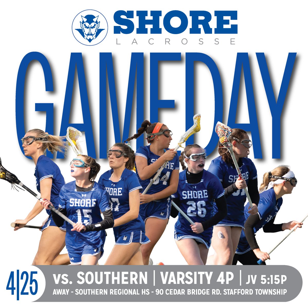 Blue Devils travel down the GSP to Southern Regional today in a big American Division matchup.  Let’s Go SHORE 🥍💙🥍💙 #BleedBlue #ShorePride <a href="/ShoreRegional/">Shore Regional</a> <a href="/ShoreAthletics/">Shore Athletics</a> <a href="/TheLinkNews/">The Link News</a>