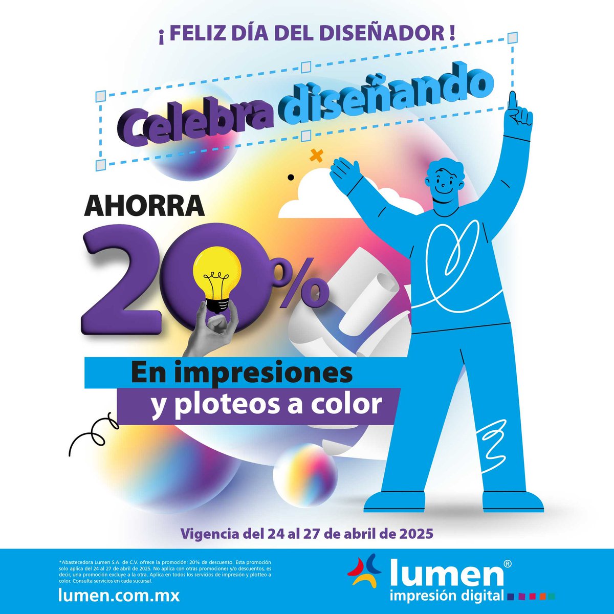✨¡Celebra diseñando!✨

🚨20% OFF en impresiones y ploteos a color‼️

¡Te esperamos!
