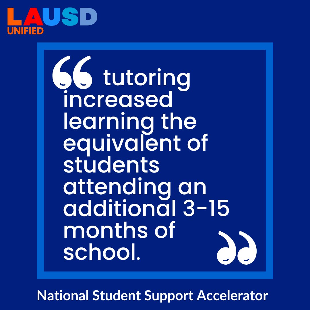 LAUSD_Achieve's tweet image. #tutoringworks #acceleratelearning #launified #beyondlimits ⁦@LASchools⁩