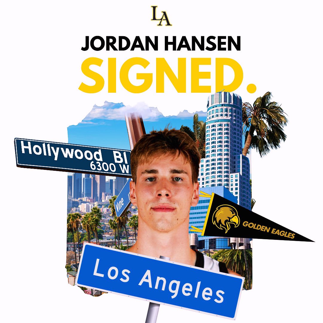 Cal State LA Basketball (@calstatelambb) on Twitter photo IT’S OFFICIAL ‼️
Welcome to your newest Golden Eagle, Jordan Hansen 6’6 Forward !💥 💥💥 Jordan is a sharp shooting wing that brings versatility to our program. Join us in welcoming him to the Golden Eagle family. #WeAreLA <a href="/jordanhansen4/">jordanhansen</a> IT’S OFFICIAL ‼️
Welcome to your newest Golden Eagle, Jordan Hansen 6’6 Forward !💥 💥💥 Jordan is a sharp shooting wing that brings versatility to our program. Join us in welcoming him to the Golden Eagle family. #WeAreLA <a href="/jordanhansen4/">jordanhansen</a>