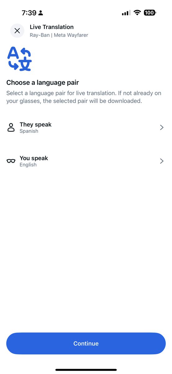 BabuNair's tweet image. Meta view Smart glasses now support live translation for every one. #metaview #rayban