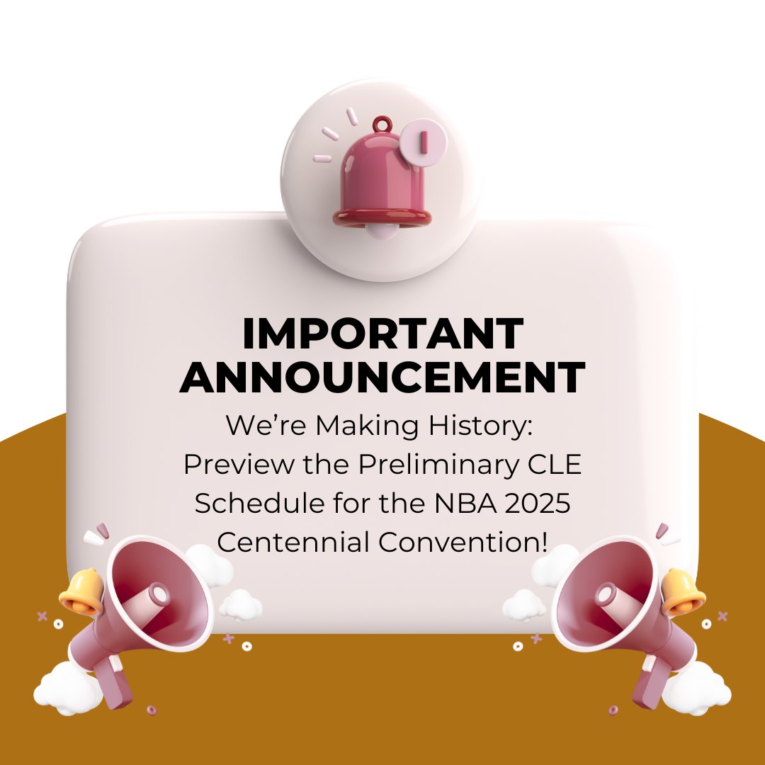 nationalbar's tweet photo. 🔥 Hot Off the Press: NBA Centennial Convention Preliminary CLE Schedule

🗓 Convention Dates: July 26 – August 1, 2025
📍 Location: Hyatt Regency Chicago

🔗 Check out the schedule now: https://t.co/yQiC1GbdNv https://t.co/8h26QHM6CA