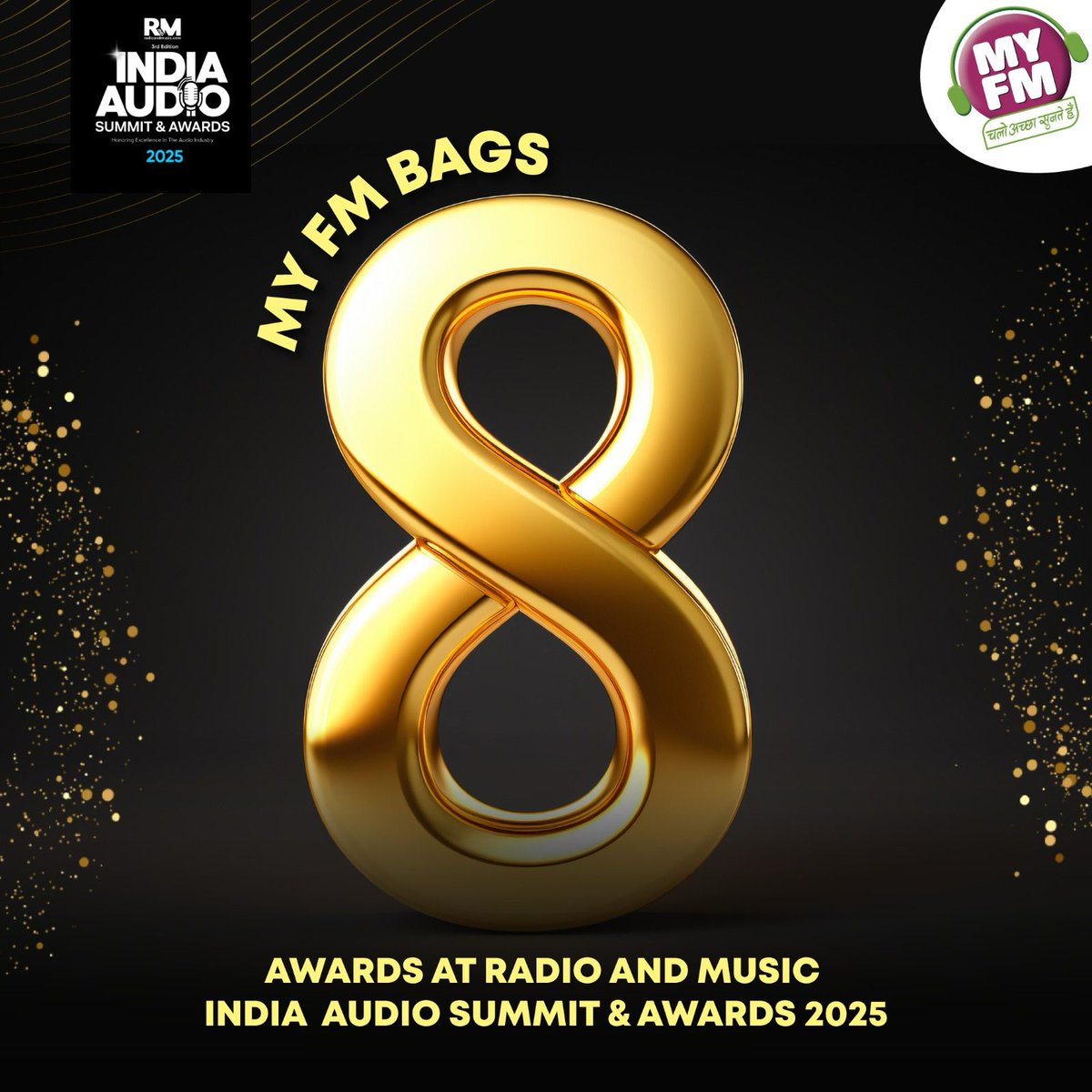 MY FM takes home 8 awards at R&amp;M India Audio Summit &amp; Awards 2025!! 
.
.
.
#IASA2025 #indiaaudiosummit #awards #indiantelevision #radio