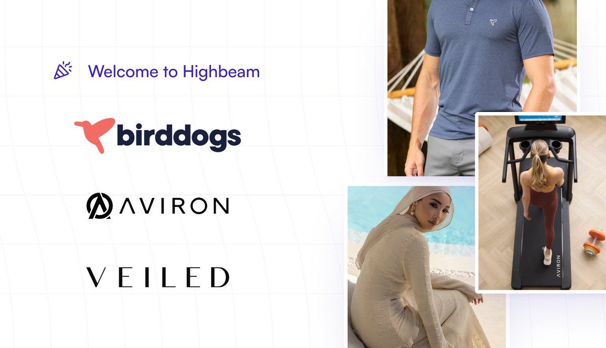 sshergill's tweet image. Big news: @birddogs, @AvironActive , and Veiled are now on @HighbeamApp.
3 8-figure brands we’ve long admired. Growing fast, and raising the bar in their categories.
Birddogs turned performance shorts into a cultural phenomenon. Irreverent, loyal, and everywhere.
Aviron is…