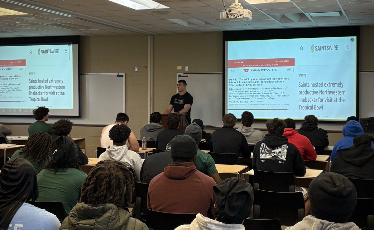 Roosevelt University Football (@rulakerfb) on Twitter photo Appreciate NFL Draft Prospect <a href="/xandermueller13/">Xander Mueller</a> coming out to talk with the team today!
Best of luck this weekendâŒïž Appreciate NFL Draft Prospect <a href="/xandermueller13/">Xander Mueller</a> coming out to talk with the team today!
Best of luck this weekendâŒïž