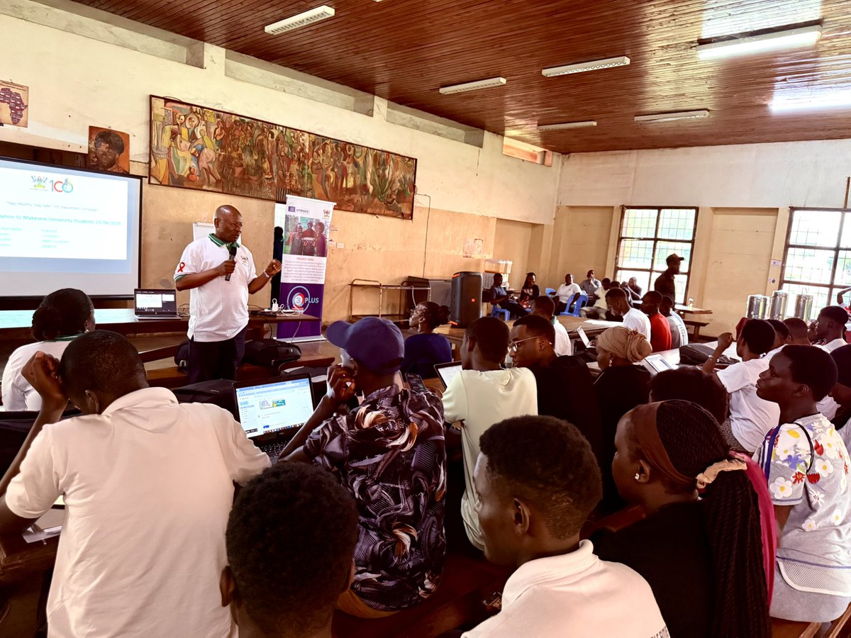 DOS_Makerere's tweet image. A good evening at Africa Hall with Dr Byamugisha Josephat of @MakerereHosp talking HIV awareness. Pictorial. @Makerere #WeBuildfortheFuture