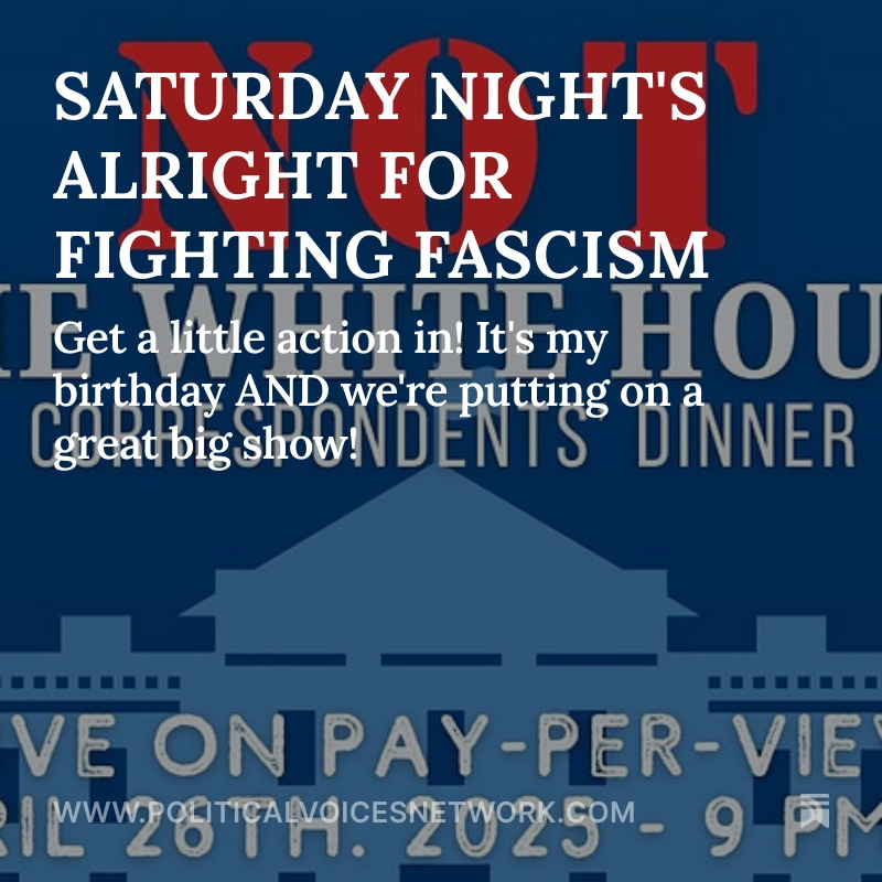 taradublinrocks's tweet photo. SATURDAY NIGHT'S ALRIGHT FOR FIGHTING FASCISM by @taradublinrocks 

#NotTheWHCD @JohnFugelsang @PoliticalVoic16 

 https://t.co/N879W3OmTG https://t.co/ZHD61LesY5
