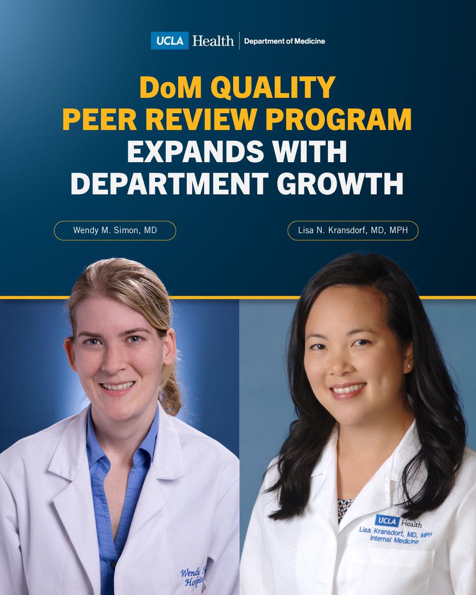 Peer review plays a vital role in strengthening clinical care across the health system. As the DoM Quality Peer Review Program expands to new sites, more than 70 faculty across all divisions are helping to drive continuous improvement. Learn more here: uclahs.fyi/42EpgkW