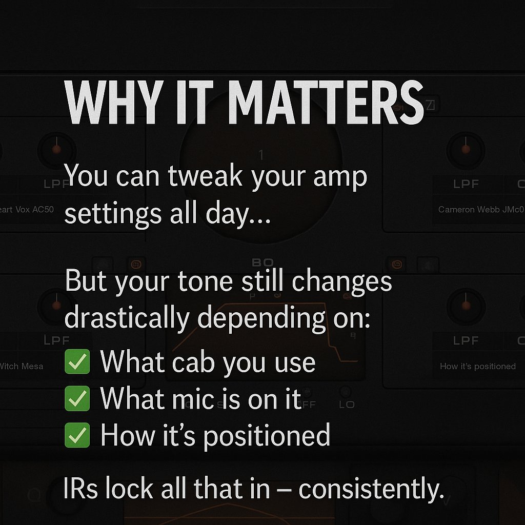 ProduceLikeAPro's tweet photo. What the heck is an IR and why should you care?
If you’re chasing pro-level guitar tone, impulse responses (IRs) are one of the most powerful tools in your arsenal and now, they’re more accessible than ever. https://t.co/CR9p5ejQ9x
#GuitarTone #LancasterAudio #ProduceLikeAPro https://t.co/dy996JhRwb