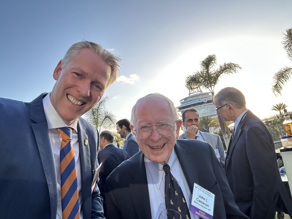 Marc Besselink (@marcbesselink) on Twitter photo Professor John Cameron, living legend 👑 and one of the first Trialists in #pancreatic #surgery: 88 years but alive and kickin’ at <a href="/AmerSurg/">American Surgical</a> in San Diego🇺🇸
A true leader by example and inspiration for all of us!! <a href="/IHPBA/">IHPBA</a> <a href="/EAHPBA/">E-AHPBA</a> <a href="/AHPBA/">AHPBA</a> <a href="/HopkinsMedicine/">Johns Hopkins Medicine</a> Professor John Cameron, living legend 👑 and one of the first Trialists in #pancreatic #surgery: 88 years but alive and kickin’ at <a href="/AmerSurg/">American Surgical</a> in San Diego🇺🇸
A true leader by example and inspiration for all of us!! <a href="/IHPBA/">IHPBA</a> <a href="/EAHPBA/">E-AHPBA</a> <a href="/AHPBA/">AHPBA</a> <a href="/HopkinsMedicine/">Johns Hopkins Medicine</a>