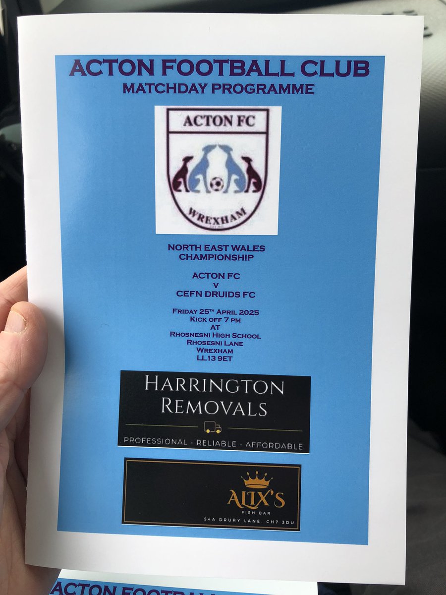 P a u l 🏴 (@kizwxm) on Twitter photo A rare <a href="/NLprogs/">Non-League Programmes</a> in the <a href="/NEWalesfootball/">North Wales Football</a> League tonight for <a href="/Acton_FC/">Acton Football Club</a> v <a href="/CefnDruids/">Cefn Druids FC</a>. £2 each A rare <a href="/NLprogs/">Non-League Programmes</a> in the <a href="/NEWalesfootball/">North Wales Football</a> League tonight for <a href="/Acton_FC/">Acton Football Club</a> v <a href="/CefnDruids/">Cefn Druids FC</a>. £2 each