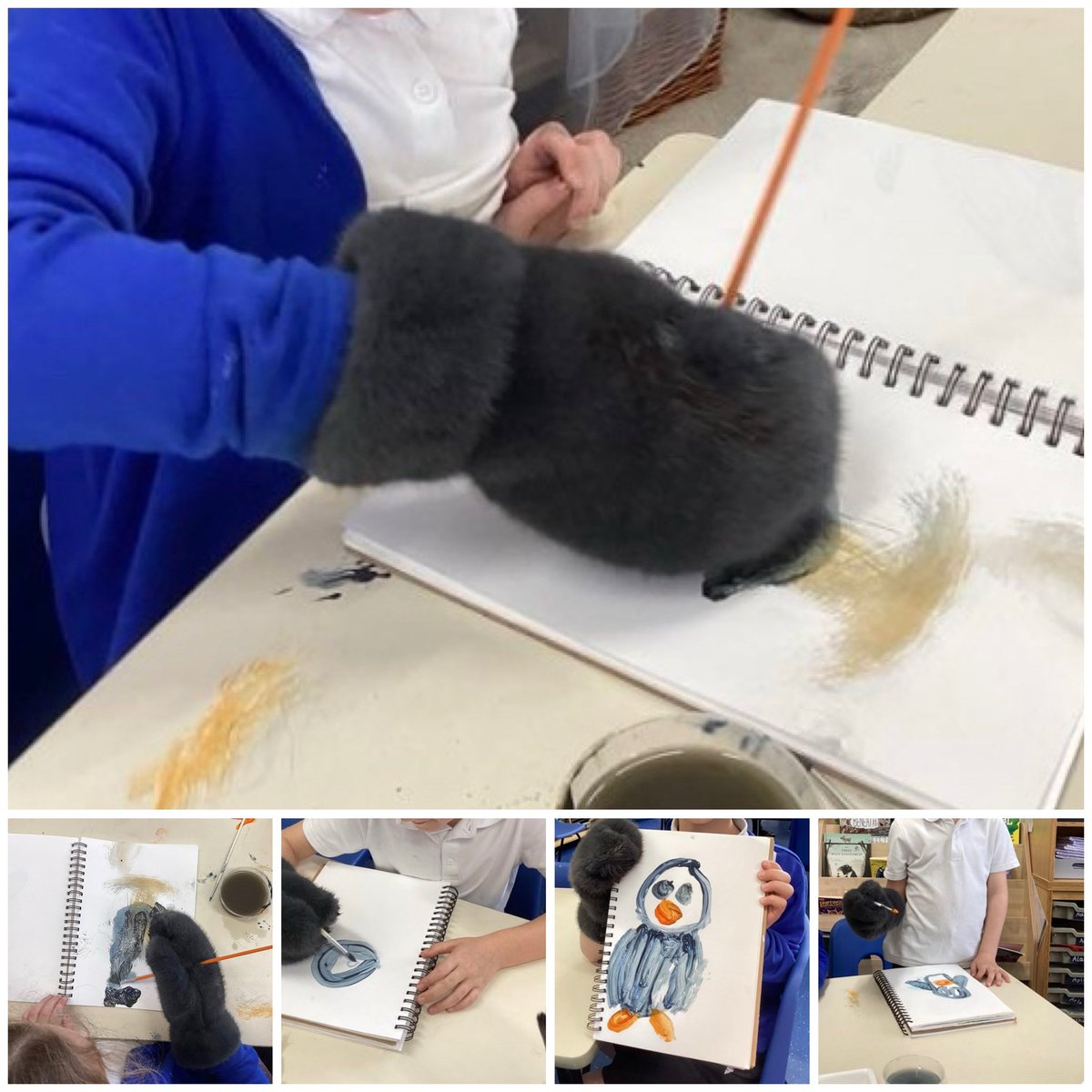 Field House Infant School & Nursery (@fieldhouseinfs) on Twitter photo Our Y2s are learning about Captain Scott’s expedition to Antarctica. The artist Dr Wilson accompanied him and painted penguin landscapes whilst wearing big fur mittens to prevent frostbite! The children had a go today to see what it was like. <a href="/embarkfed/">Embark Federation</a> 🐧 Our Y2s are learning about Captain Scott’s expedition to Antarctica. The artist Dr Wilson accompanied him and painted penguin landscapes whilst wearing big fur mittens to prevent frostbite! The children had a go today to see what it was like. <a href="/embarkfed/">Embark Federation</a> 🐧