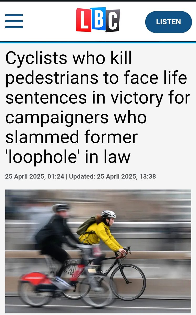 Can I propose a deal?

👨‍⚖️ Every cyclist who kills a pedestrian gets a life sentence

👨‍⚖️ Every driver who kills a pedestrian or cyclist gets a life sentence

Everyone happy now?