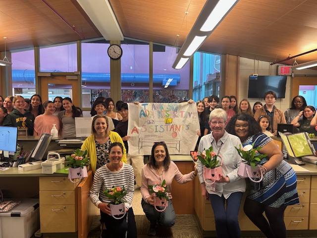 WVMSDragons's tweet image. In honor of Administrative Professionals Day, we celebrated the heart of our school—our incredible main office team! Thank you for all you do to support our students, staff, and school community every single day! 💐 #Gratitude #WVMS #LMSD