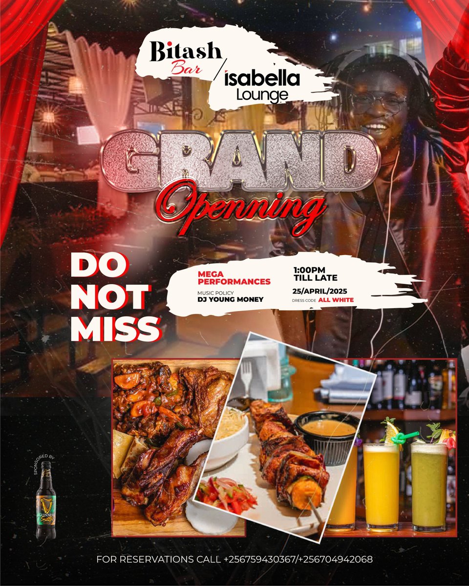 Judie_Jidel's tweet photo. Join us for the GRAND Opening of Bitash bar/Isabella Lounge happening right now!
Don't miss an unforgettable night filled with mega performances and delicious food. 🎶🍽️
#BitashLaunch https://t.co/WXAgdVimOT