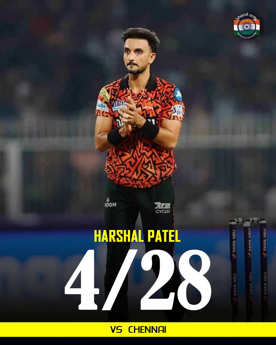 thebharatarmy's tweet image. A superb performance with the ball from #HarshalPatel but will it be enough to take @SunRisers home? 👀

#srhvscsk #ipl #coti #bharatarmy