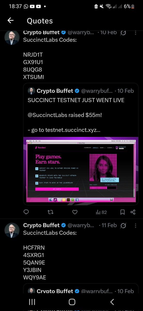 Being early is very important in web3.

Especially if you are a small account without much levarge.

Succinct poped up at night and i just had to sign up..

48hours leta you had to grind to get code.