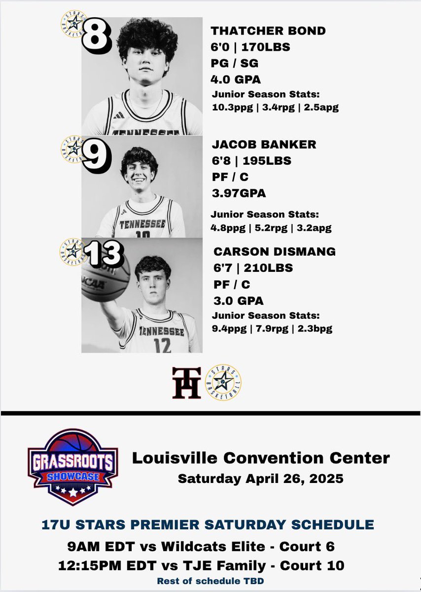 Joe Bond (@coach_joebond) on Twitter photo A few of our c/o 2026 Heat Boys will be competing in Louisville this weekend with Stars Basketball 17U Premier at the Grassroots Showcase at the Louisville Convention Center. <a href="/PrepHoopsTN/">Prep Hoops Tennessee</a> <a href="/gavinroot/">Gavin Root, MBA</a> <a href="/CoachBEmerson/">Brian Emerson</a> <a href="/CoachRichter_/">Matthew Richter</a> <a href="/StarsNash_MBB/">STARS Basketball-UA RISE & PREMIER Teams (15U-17U)</a> <a href="/NCHBCNextLevel/">NCHBC Recruiting</a> <a href="/KevinMoses38/">Kevin Moses LLC</a> A few of our c/o 2026 Heat Boys will be competing in Louisville this weekend with Stars Basketball 17U Premier at the Grassroots Showcase at the Louisville Convention Center. <a href="/PrepHoopsTN/">Prep Hoops Tennessee</a> <a href="/gavinroot/">Gavin Root, MBA</a> <a href="/CoachBEmerson/">Brian Emerson</a> <a href="/CoachRichter_/">Matthew Richter</a> <a href="/StarsNash_MBB/">STARS Basketball-UA RISE & PREMIER Teams (15U-17U)</a> <a href="/NCHBCNextLevel/">NCHBC Recruiting</a> <a href="/KevinMoses38/">Kevin Moses LLC</a>