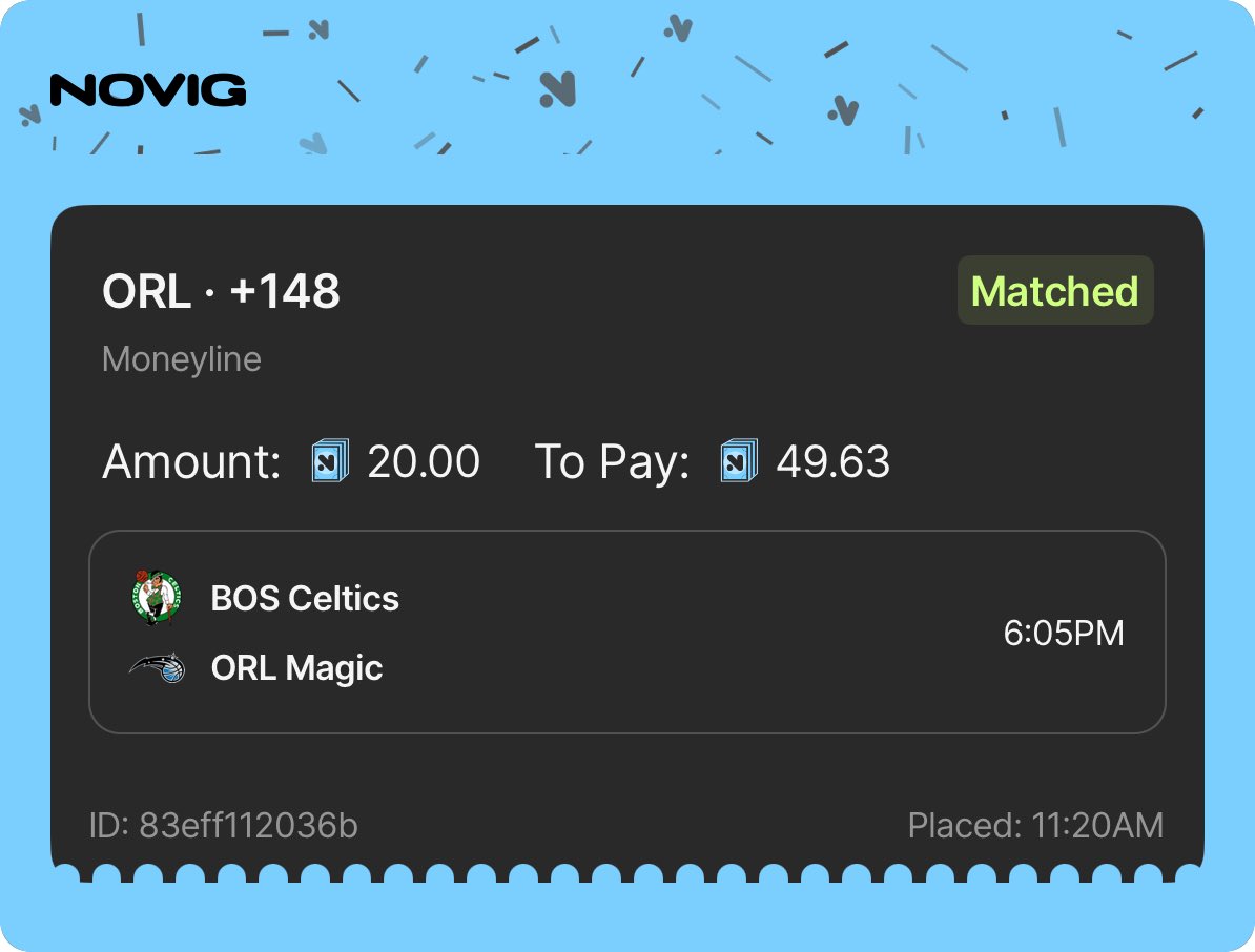PlayoffKaden's tweet image. Celtics can’t win without Tatum and Brown
- Magic +3.5 🔒
- Magic ml 🔒
- Shoutout @novig_app for the best odds
- use code PLAYOFFLAL