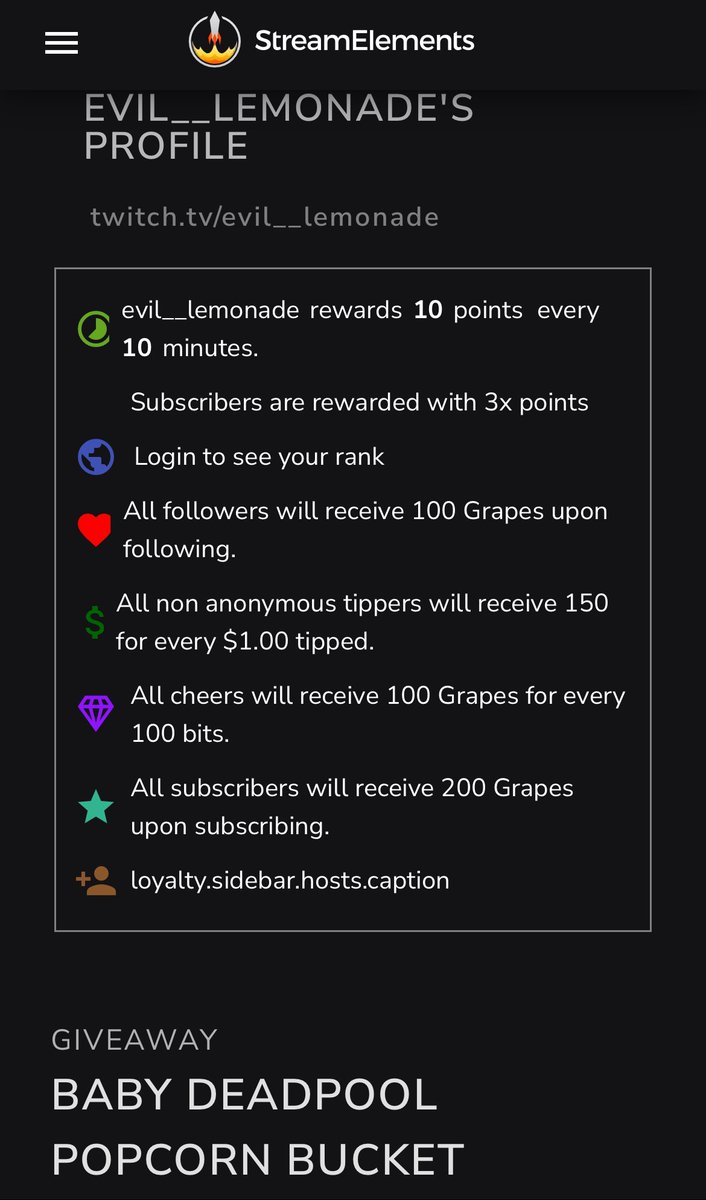 Make sure to drop a follow, and enter, US only for now streamelements.com/evil__lemonade…