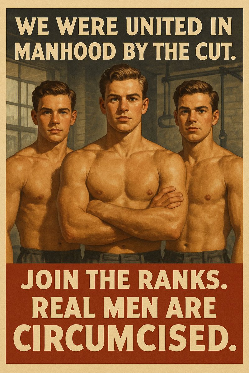 Men are circumcised. The others remain boys. tweet media