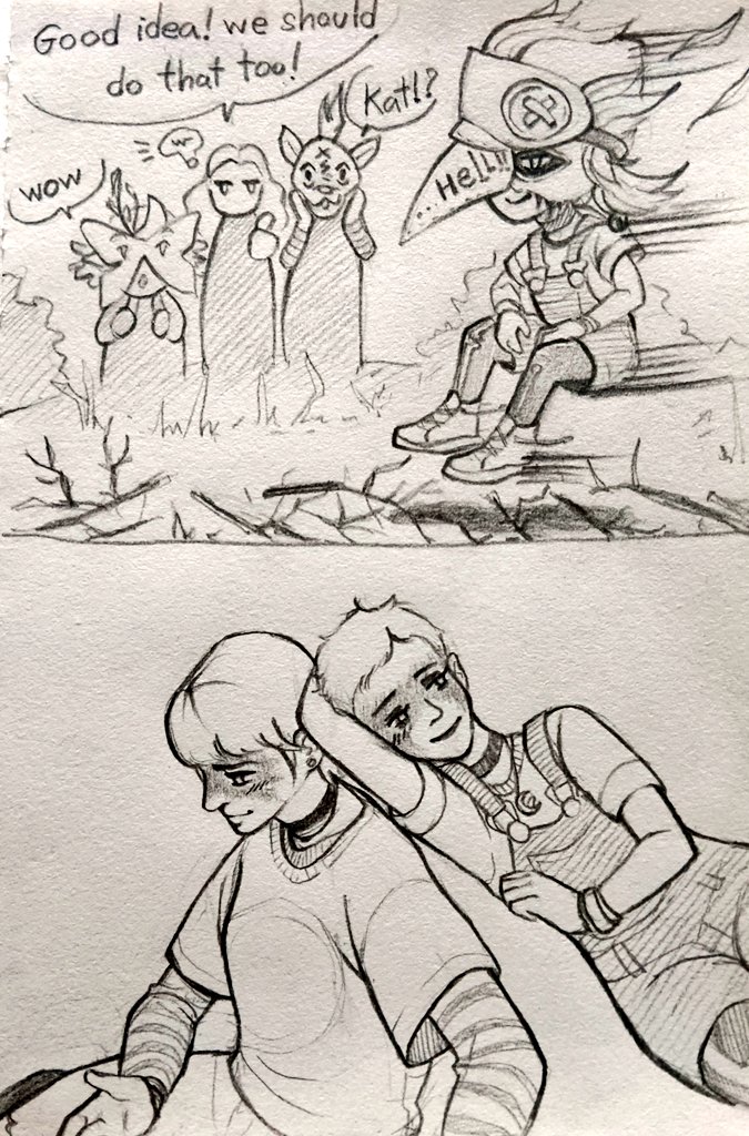 Coping by drawing two bugs I found in Tape 2 📼 

After the chase with Corey: Why walk carefully when you can float in style! Definitely witchcraft right here!

After entering the cabin: Pickpoet is too strong - even bugs can't ruin their cute moment! 
#LostRecords