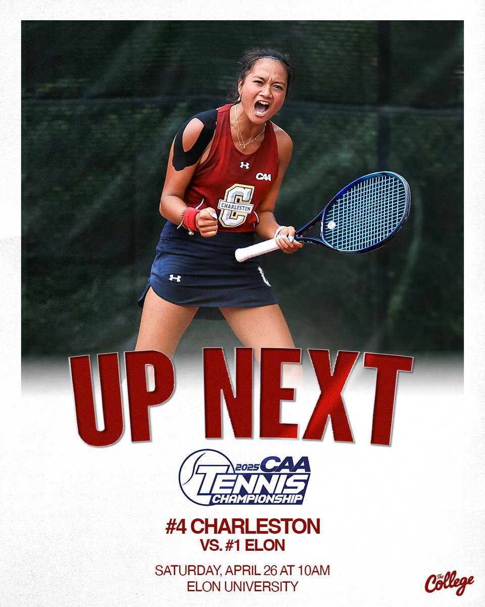 CofCTennis's tweet image. Not done yet! 😤
The Cougars will take on No.1 Elon Saturday morning at 10AM!
#TheCollege🌴🎾