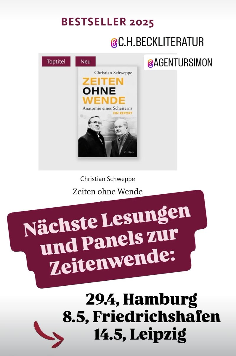 Christian Schweppe (@chschweppe) on Twitter photo 🚨🚨Neue Buchtermine ab kommender Woche, in Hamburg, Friedrichshafen und Leipzig!👇🏻👇🏻
hamburg.de/politik-und-ve…
sozphil.uni-leipzig.de/institut-fuer-…
zu.de/newsroom/termi…
#Lesung #Zeitenwende #Ukraine #Russland #Sachbuch <a href="/CHBeckLiteratur/">C.H.Beck Literatur</a> 🚨🚨Neue Buchtermine ab kommender Woche, in Hamburg, Friedrichshafen und Leipzig!👇🏻👇🏻
hamburg.de/politik-und-ve…
sozphil.uni-leipzig.de/institut-fuer-…
zu.de/newsroom/termi…
#Lesung #Zeitenwende #Ukraine #Russland #Sachbuch <a href="/CHBeckLiteratur/">C.H.Beck Literatur</a>