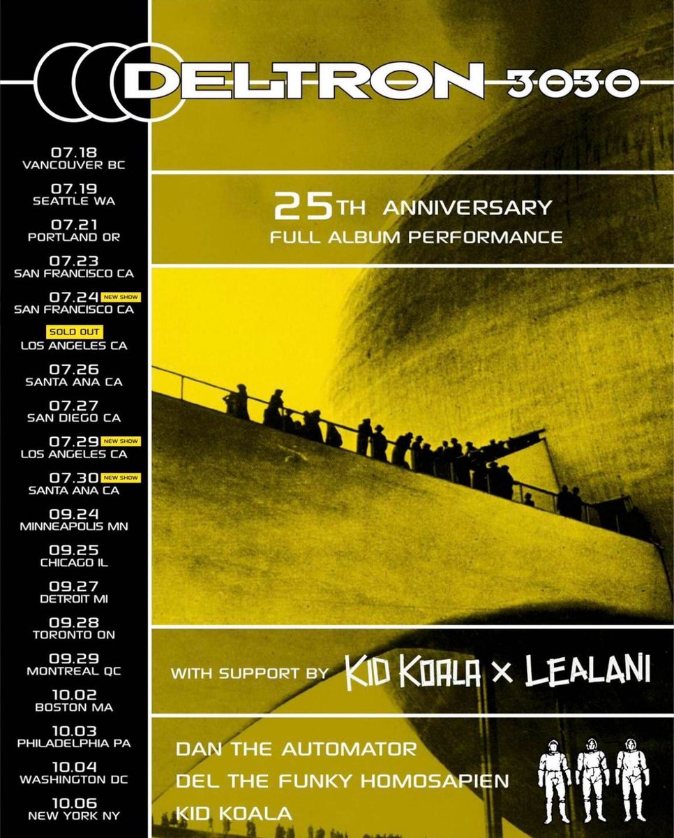So excited and honored to be opening for <a href="/OfficialDELTRON/">Deltron3030</a> on their tour with <a href="/kidkoala/">kid koala</a> 

Due to demand, new second dates were added in San Francsico, Los Angeles, and Santa Ana

Tix up now:

deltron3030.com