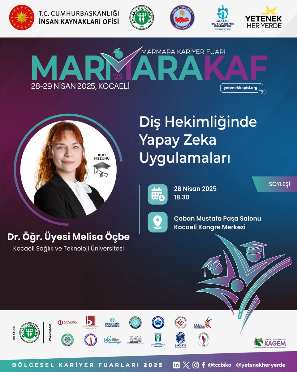 🛎 Gazeteci <a href="/SalihaSultan/">Saliha Sultan</a>, görüntü yönetmeni Hasan Öztaş, <a href="/TURKLIM/">TURKLİM</a> Derneği YK Başkanı Hamdi Erçelik ve Genel Sekreteri Faruk Doğan, <a href="/KocaeliSaglK/">Kocaeli Sağlık ve Teknoloji Üniversitesi</a> Dr. Öğr. Üyesi Melisa Öçbe Marmarakaf’ta seni bekliyor! 💫

📅 28 Nisan Pazartesi
📌 KKM Çoban Mustafa Paşa Salonu

#Marmarakaf