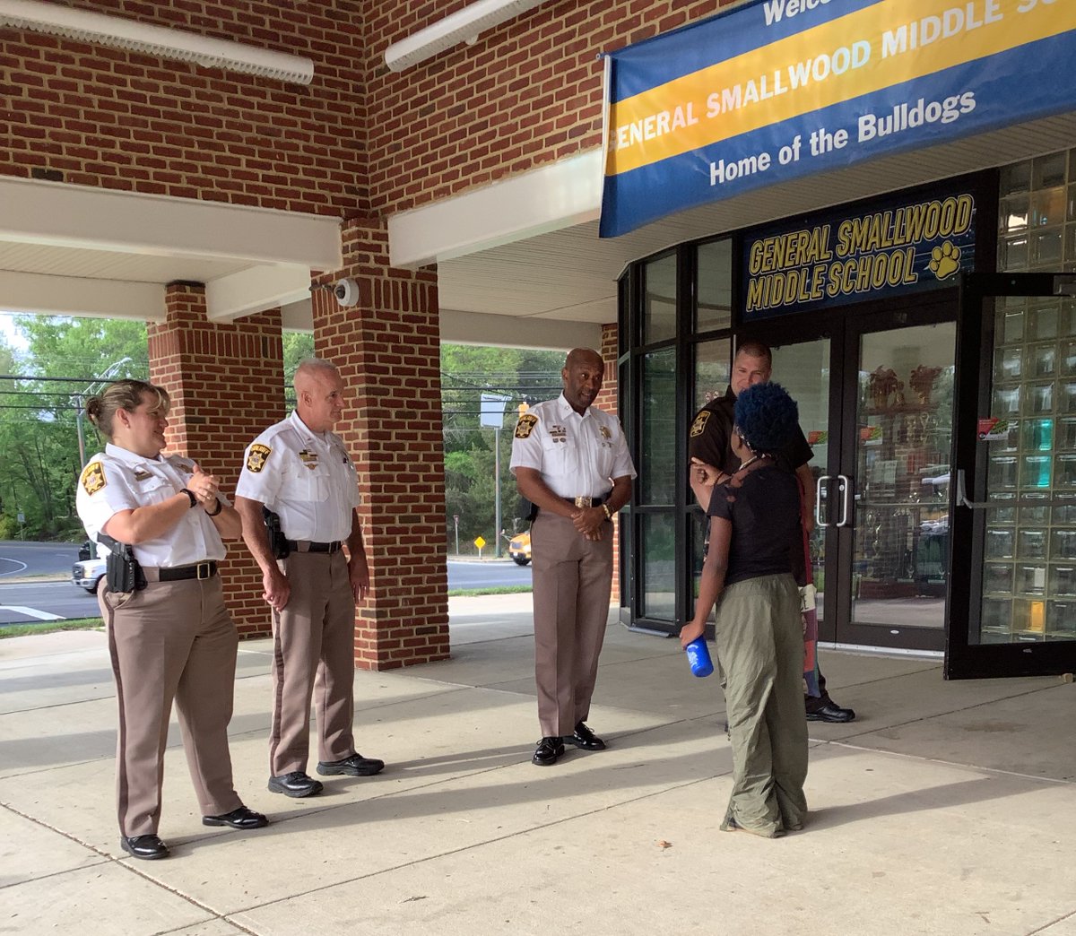 Thank you to <a href="/CCSOMD/">Charles Co Sheriff</a> for visiting with us this morning! #Smallwoodstrong
