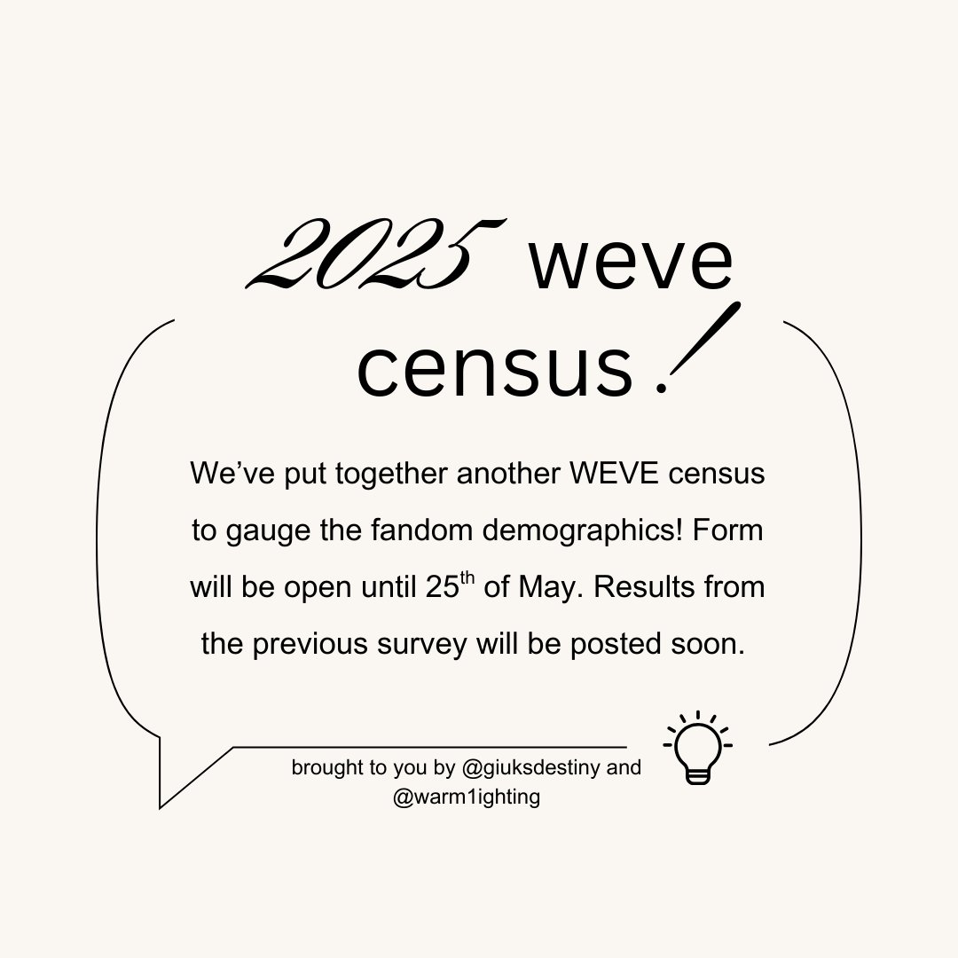 giuksdestiny's tweet image. Hi everyone! I'm back with another WEVE census. The form will be open until May 25th, and previous census results will be posted soon! 

forms.gle/hs14gQzZqjebzE…

🏷️ : #ONEWE #원위 #YONGHOON #KANGHYUN #HARIN #DONGMYEONG #GIUK #ONEWEVE
