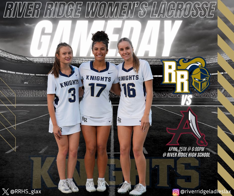 RRHS_glax's tweet image. 🚨GAMEDAY🚨
The Lady Knights 🥍 team returns to The Ridge tonight to close out the regular season. They’ll face the Lady Raiders of Alpharetta at 6:00pm. GO KNIGHTS💙⚔️💛 #FAMILY #HokaHey