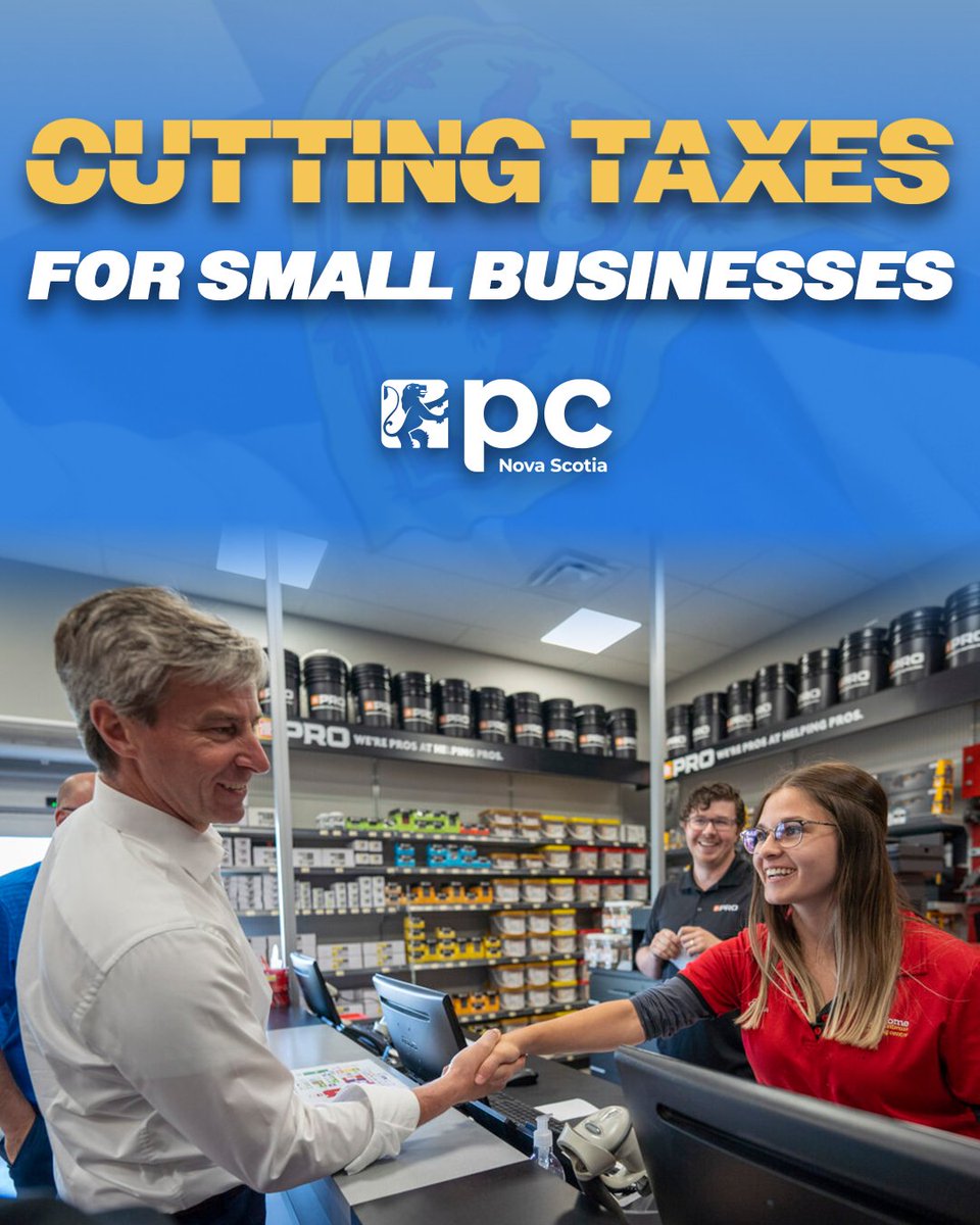 nspc's tweet photo. As of April 1st, our PC government cut small business taxes from 2.5% to 1.5% and increased the small business income threshold from $500,000 to $700,000. These changes will help our small businesses create jobs and grow our economy. https://t.co/er4VVZTePT
