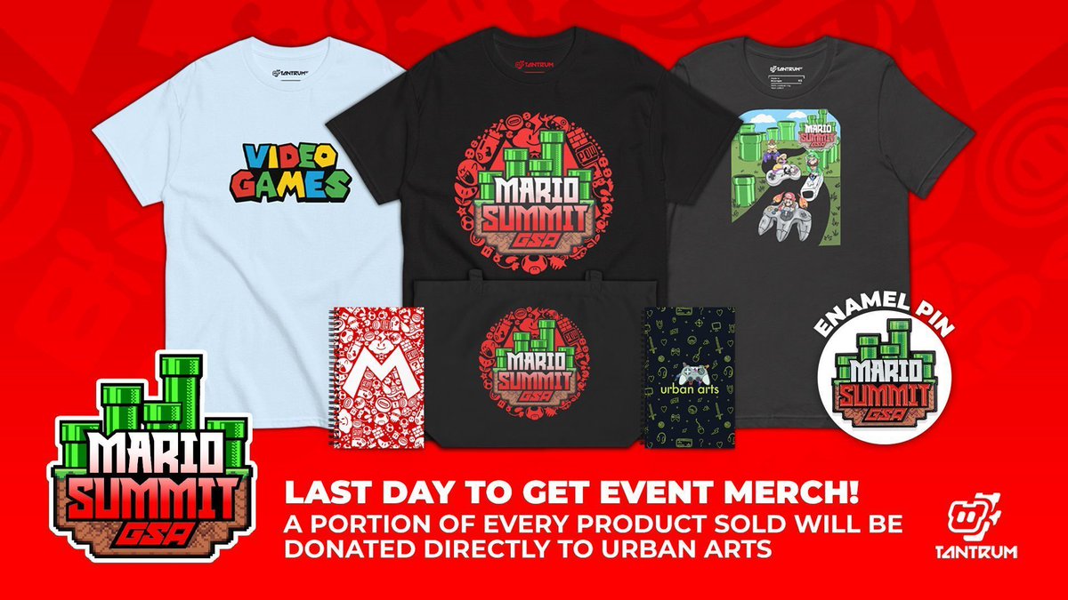 TantrumMerch.com (@tantrummerch) on Twitter photo HUGE congrats to <a href="/GlobalSpeedrun/">GSA ๐ฎ Speedrun Events</a> for raising $36,409 for <a href="/UrbanArtsOrg/">Urban Arts</a> last week! Help get that total even HIGHER by grabbing some event merch as sales will have a portion donated to Urban Arts ๐ All merch comes down TONIGHT at 11:59 PM CT so order now at โถ๏ธ HUGE congrats to <a href="/GlobalSpeedrun/">GSA ๐ฎ Speedrun Events</a> for raising $36,409 for <a href="/UrbanArtsOrg/">Urban Arts</a> last week! Help get that total even HIGHER by grabbing some event merch as sales will have a portion donated to Urban Arts ๐ All merch comes down TONIGHT at 11:59 PM CT so order now at โถ๏ธ