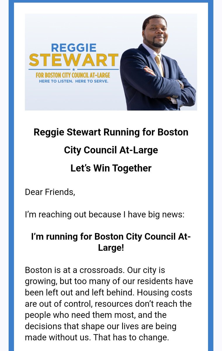 Reggie Stewart for City Council, Boston!!

Let's make this happen 👇🏾 #ADOS
