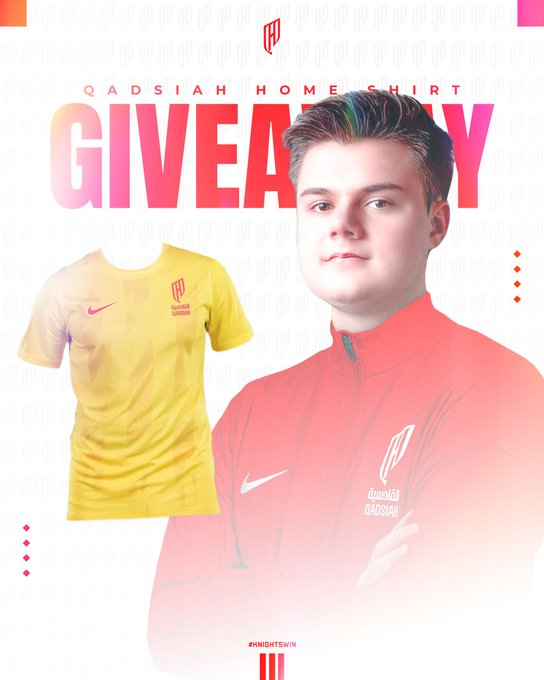 Jersey Giveaway!
I’m giving away an official @alqadsiahes jersey to one lucky winner!

To enter:
1.Retweet this post
2.Follow 
@alqadsiahes

Winner announced next week