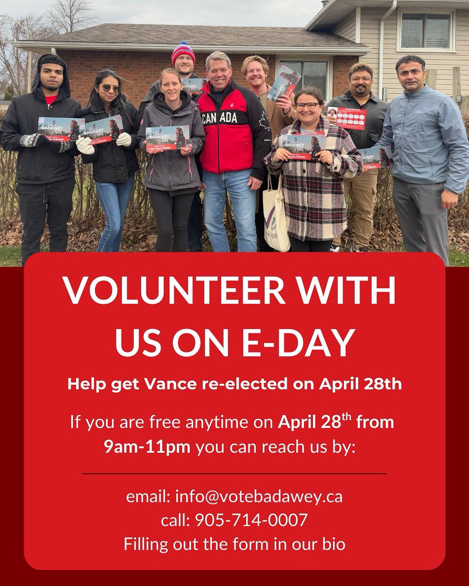 Just 3 days to go. This is the final stretch. Lend a hand on election day—volunteer with Team Badawey.