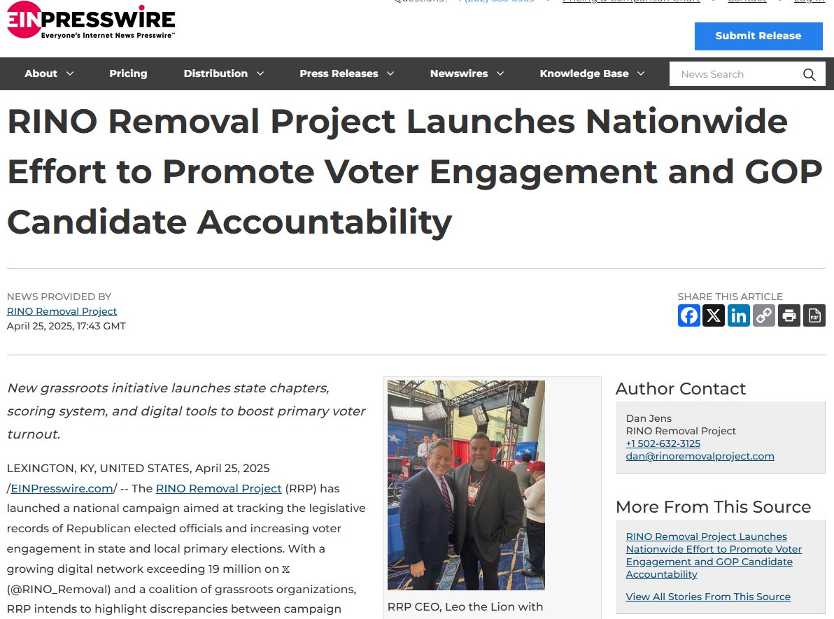 RINO Removal Project (@rino_removal) on Twitter photo 🚨 Big News! The RINO Removal Project ( <a href="/RINO_Removal/">RINO Removal Project</a> ) has launched a nationwide effort to boost voter engagement and GOP candidate accountability! 🇺🇸
With new grassroots initiatives, a scoring system, and digital tools, we’re tracking Republican elected officials and driving 🚨 Big News! The RINO Removal Project ( <a href="/RINO_Removal/">RINO Removal Project</a> ) has launched a nationwide effort to boost voter engagement and GOP candidate accountability! 🇺🇸
With new grassroots initiatives, a scoring system, and digital tools, we’re tracking Republican elected officials and driving