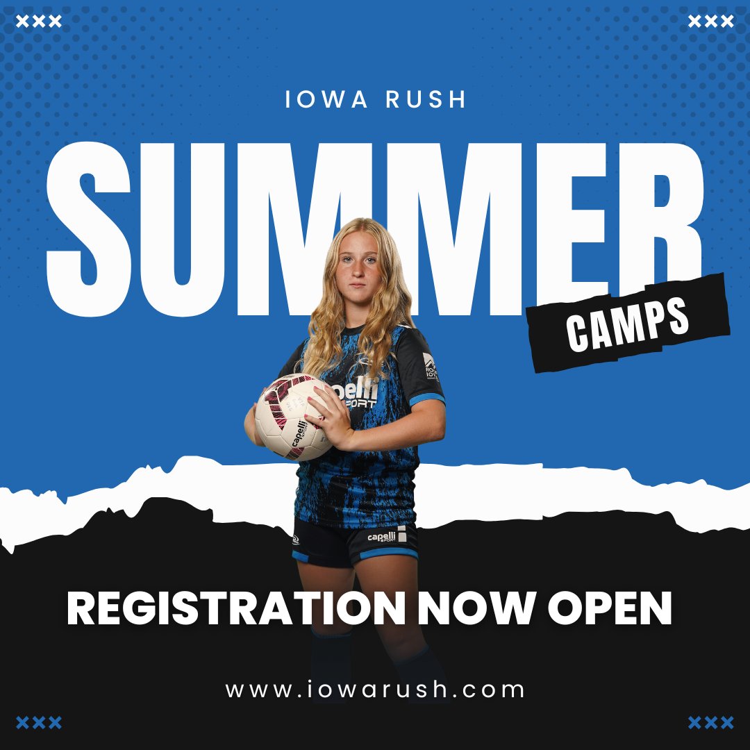 Iowa Rush North Summer Camps are back! Check out the registration link for a list of ALL our camps, including info on the 3-day residential camp at Wartburg!

To learn more &amp; register today, click here: iowarush.com/north-soccer-c…