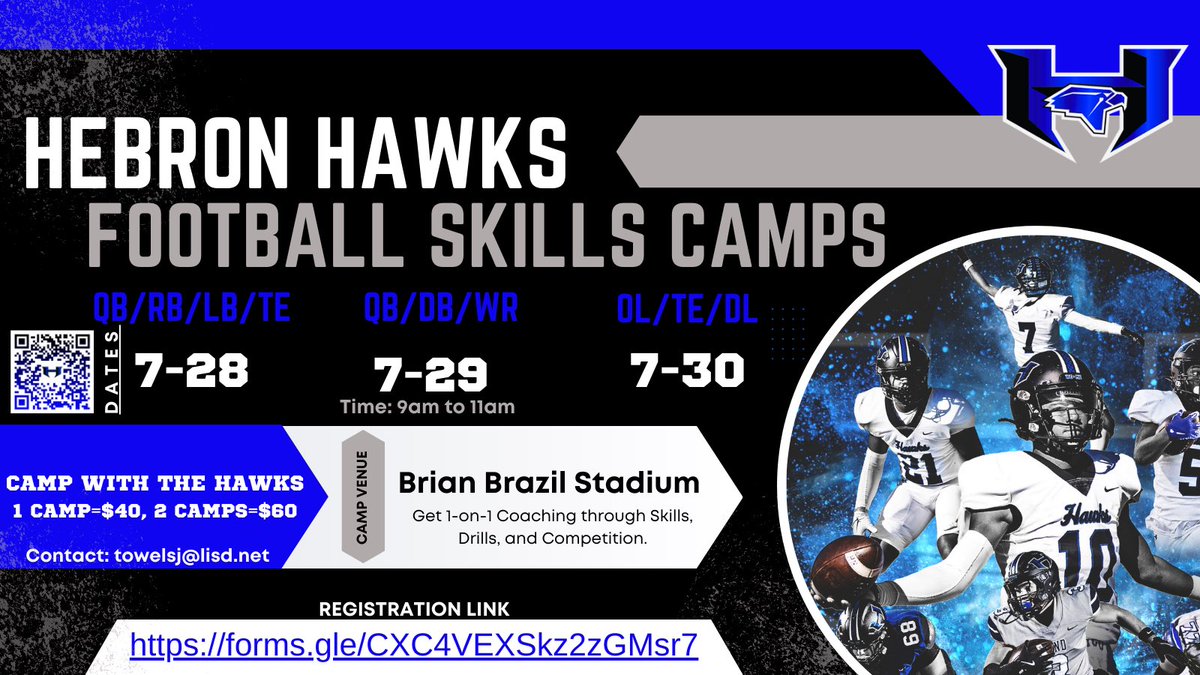 🚨 CAMP SZN 🚨

Sign up for one of our Hawks Skills camps with the link below! 

🔗 forms.gle/CXC4VEXSkz2zGM…

#HPND | #BTW | #BELIEVE