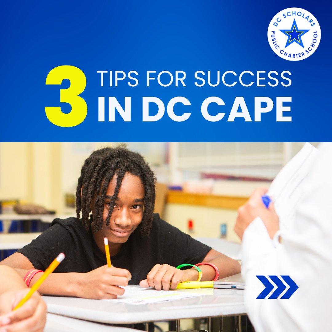 DCScholarsPCS's tweet image. As we prepare for DC CAPE’s ELA and Math assessments this week, we want to give our families some tips to help their scholars succeed. @dcpcsb #DCScholars #DCCAPE #TestingTips