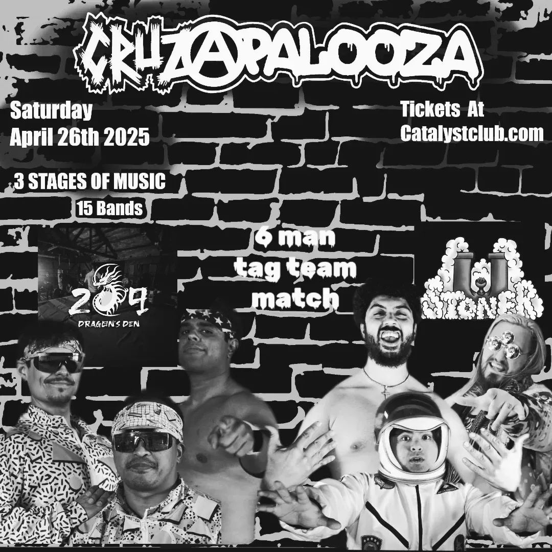 jaguarftf's tweet photo. ⚠️Match Announcements⚠️
@cruzapaloozafest Presets:
@cruzprowrestling
#CruzApalooza
April 26
The Catalyst
Santa Cruz CA
2pm 16+
Full Bar 21+
3 stages
15 Bands
Live Pro Wrestling
(Card Subject To Change)
#CruzApalooza #punkrock #prowrestling #PacificRampage #Jaguar #Kaiju #weed https://t.co/ZHUBJ6qGDq