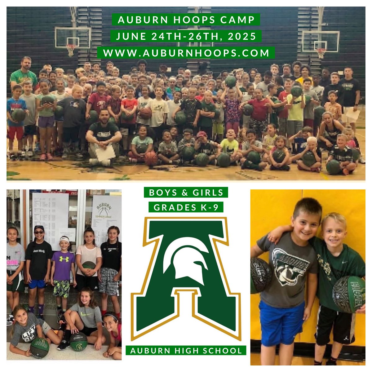 HoopsAuburn's tweet image. Join us for The Annual @auburnhoops Camp for Girls & Boys Grades K-9th June 24-26th at AHS! auburnhoops.com
💚🏀💛
@PGHWashington @PrepGirlsHoops @DevinRecord @manley_tnt @bigplaybenray @PNWSports_ @SeaTimesSports @Justin4hoops