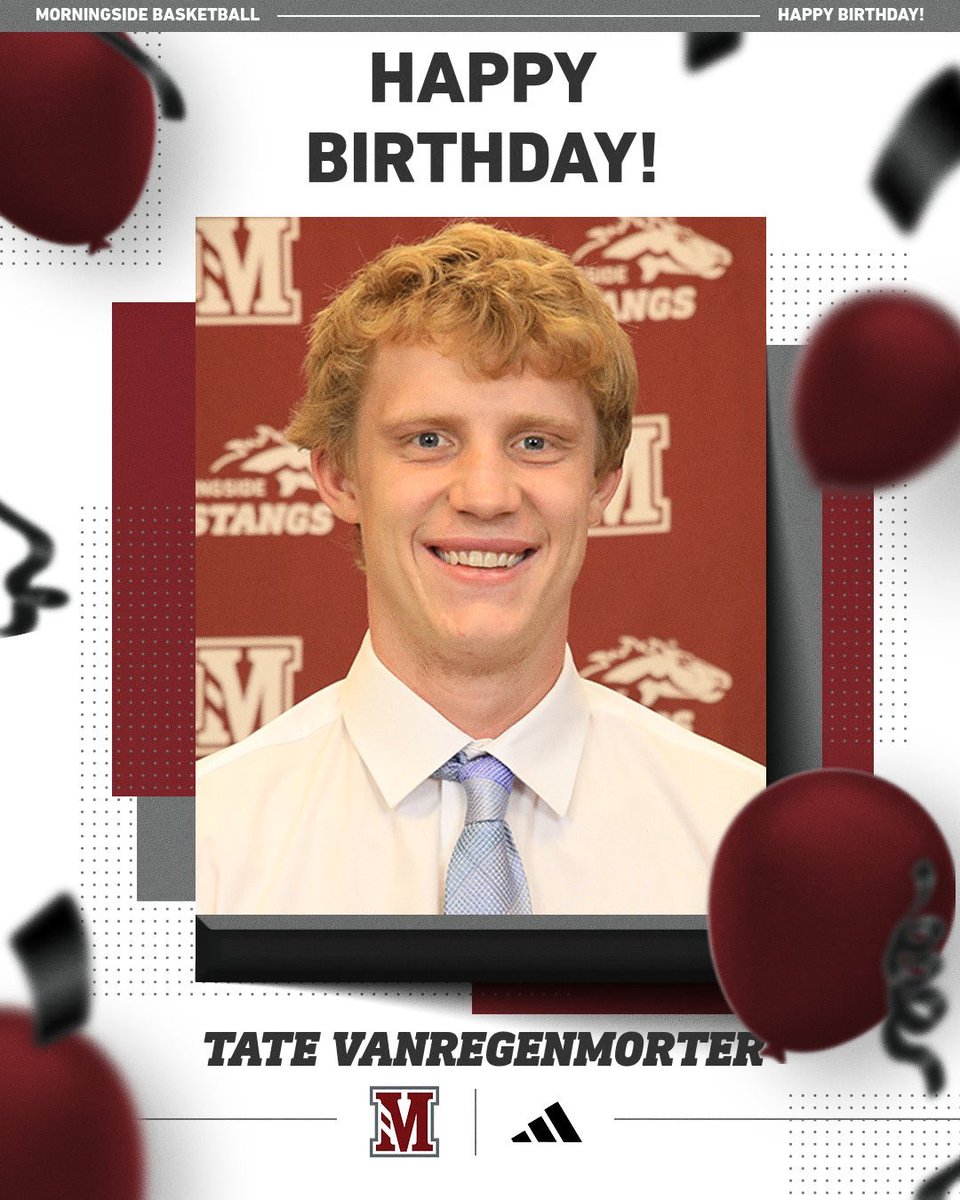 Morningside University Basketball (@msidembb) on Twitter photo Mustang Nation: Please help us wish Sophomore Forward <a href="/RegenmorterTate/">Tate Van Regenmorter</a> happy birthday!
#ALLIN πππ΄ Mustang Nation: Please help us wish Sophomore Forward <a href="/RegenmorterTate/">Tate Van Regenmorter</a> happy birthday!
#ALLIN πππ΄